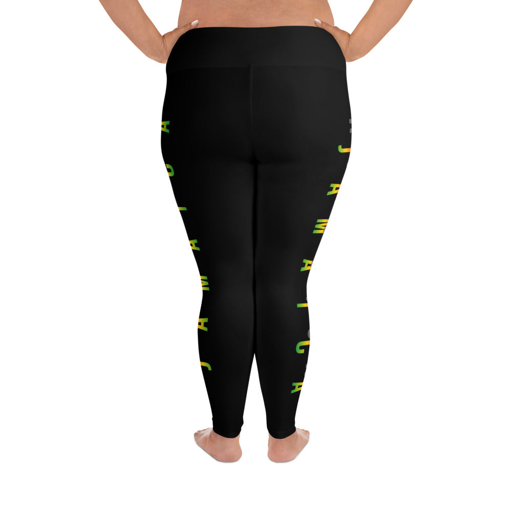 All-Over Print Plus Size Leggings: Kingston