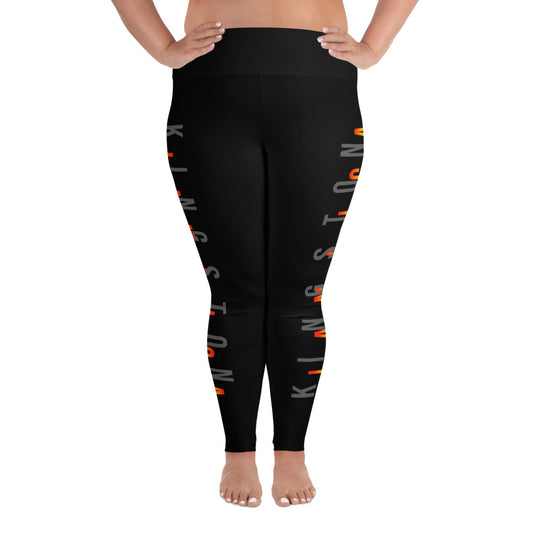 All-Over Print Plus Size Leggings: Kingston