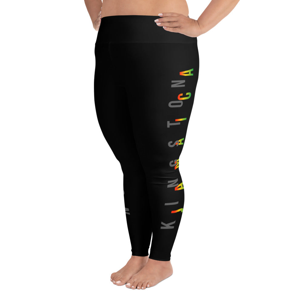 All-Over Print Plus Size Leggings: Kingston