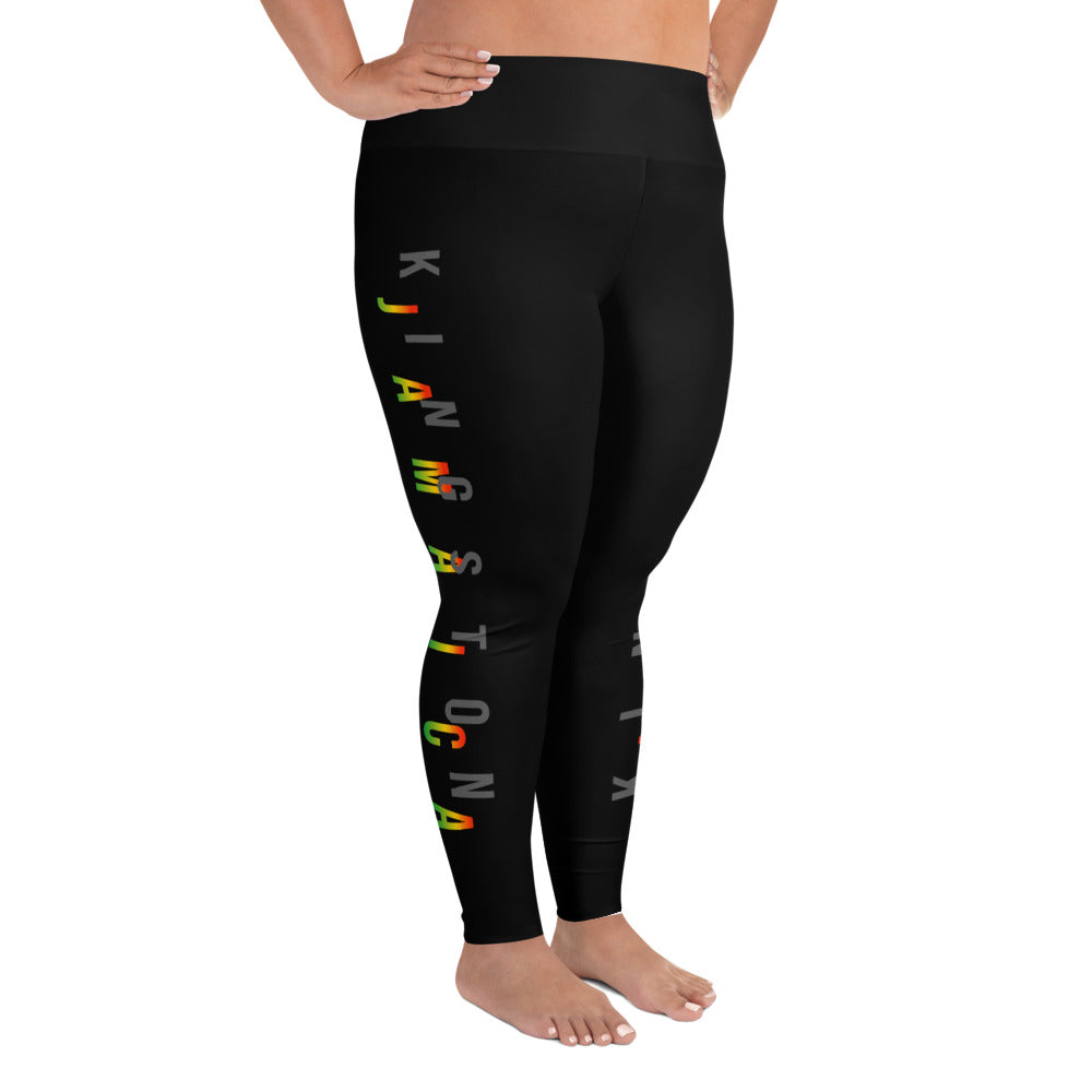 All-Over Print Plus Size Leggings: Kingston