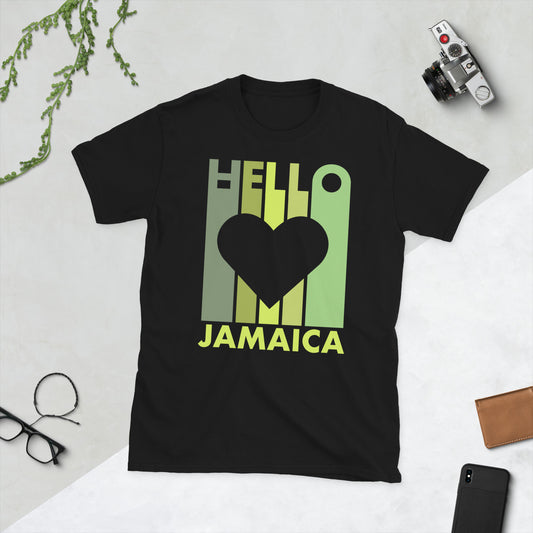 Short-Sleeve Unisex T-Shirt: Hello Jamaica Green