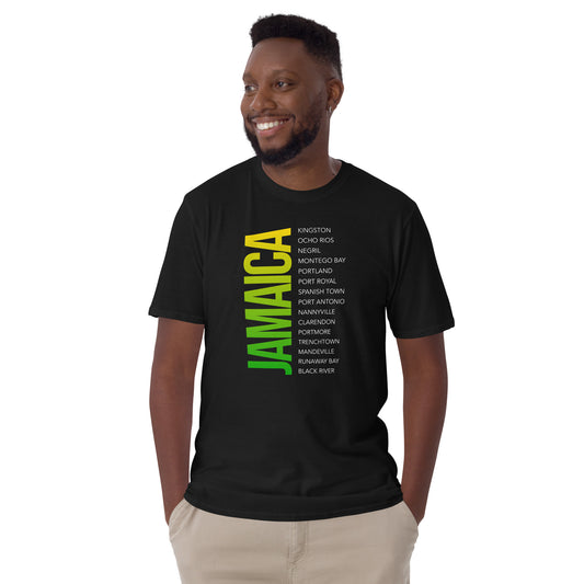 Short-Sleeve Unisex T-Shirt: Jamaica Cities (color)