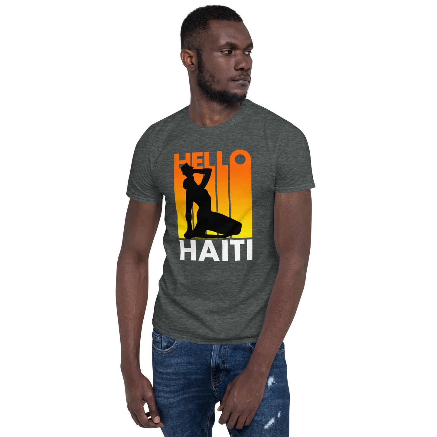 Short-Sleeve Unisex T-Shirt: Hello Haiti sunrise