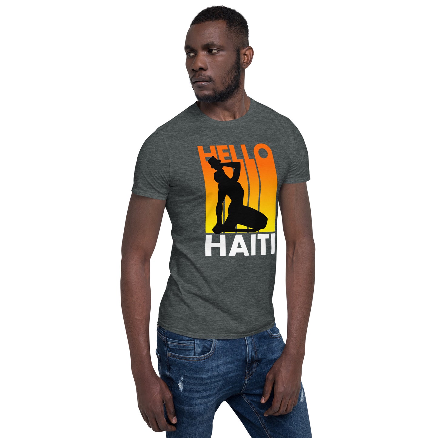 Short-Sleeve Unisex T-Shirt: Hello Haiti sunrise