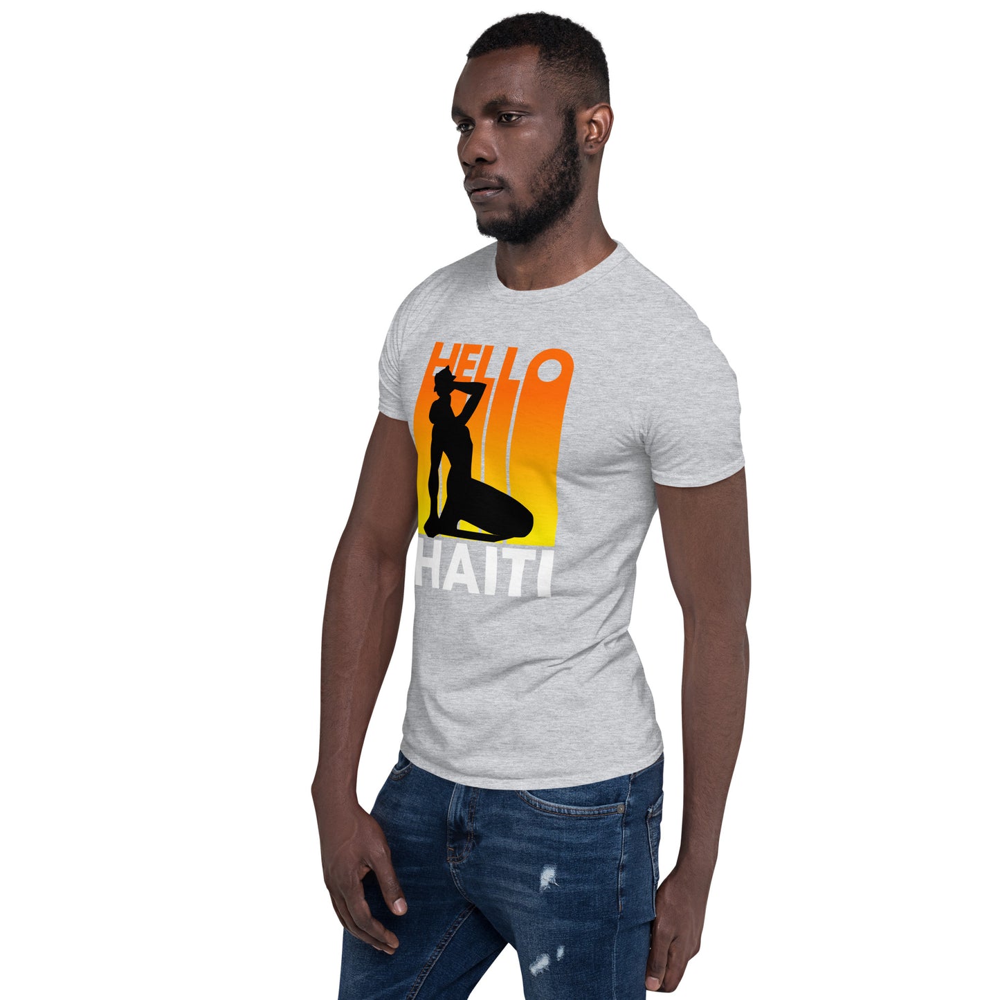 Short-Sleeve Unisex T-Shirt: Hello Haiti sunrise