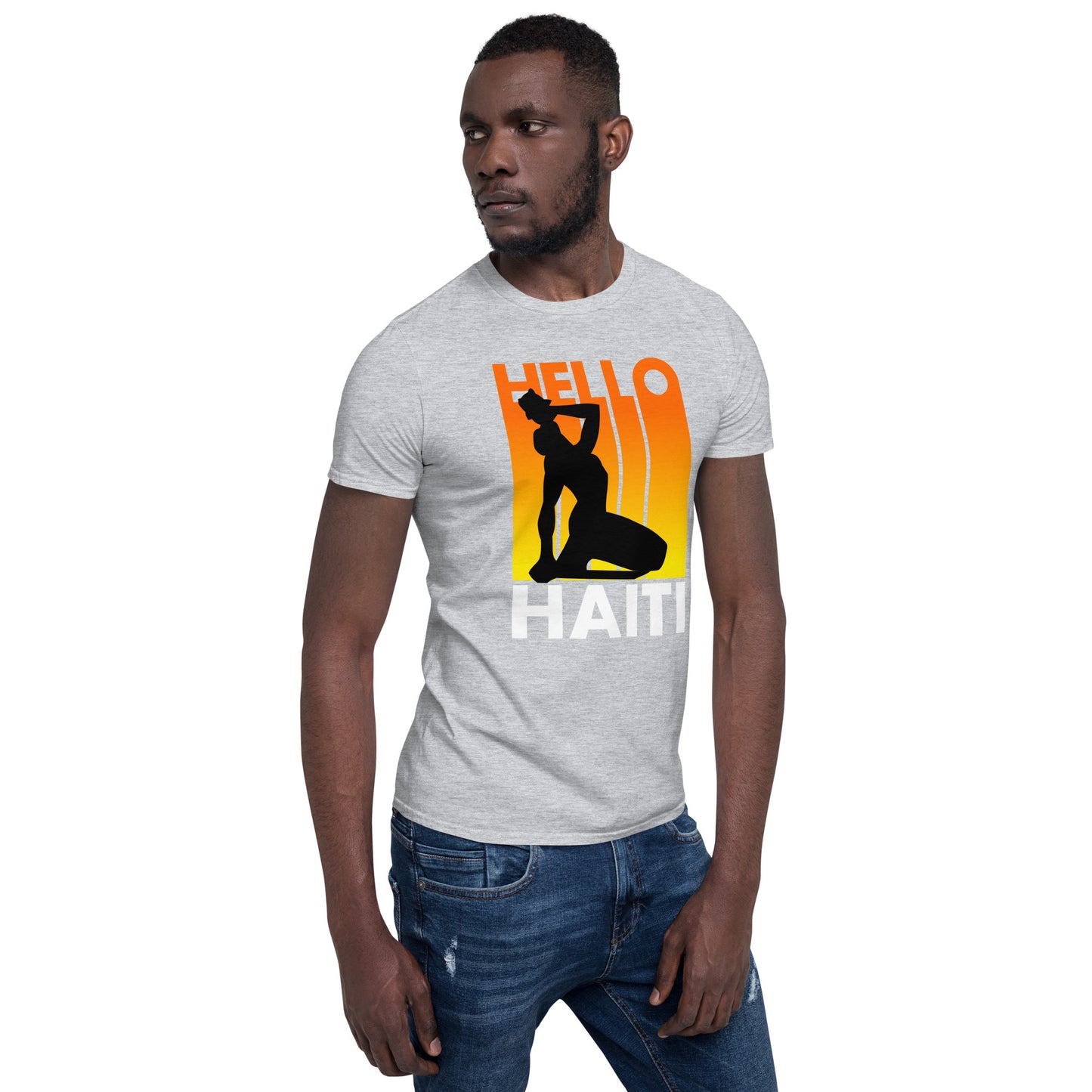 Short-Sleeve Unisex T-Shirt: Hello Haiti sunrise